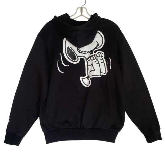 Peanut Hoodie Women’s S Black Graphic Print All Over Pullover Kidcore Casual - Picture 2 of 7